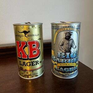 2 -  Coopers & Sons Big Barrel Australian & KB Lager - 25 Oz Lager Steel Cans